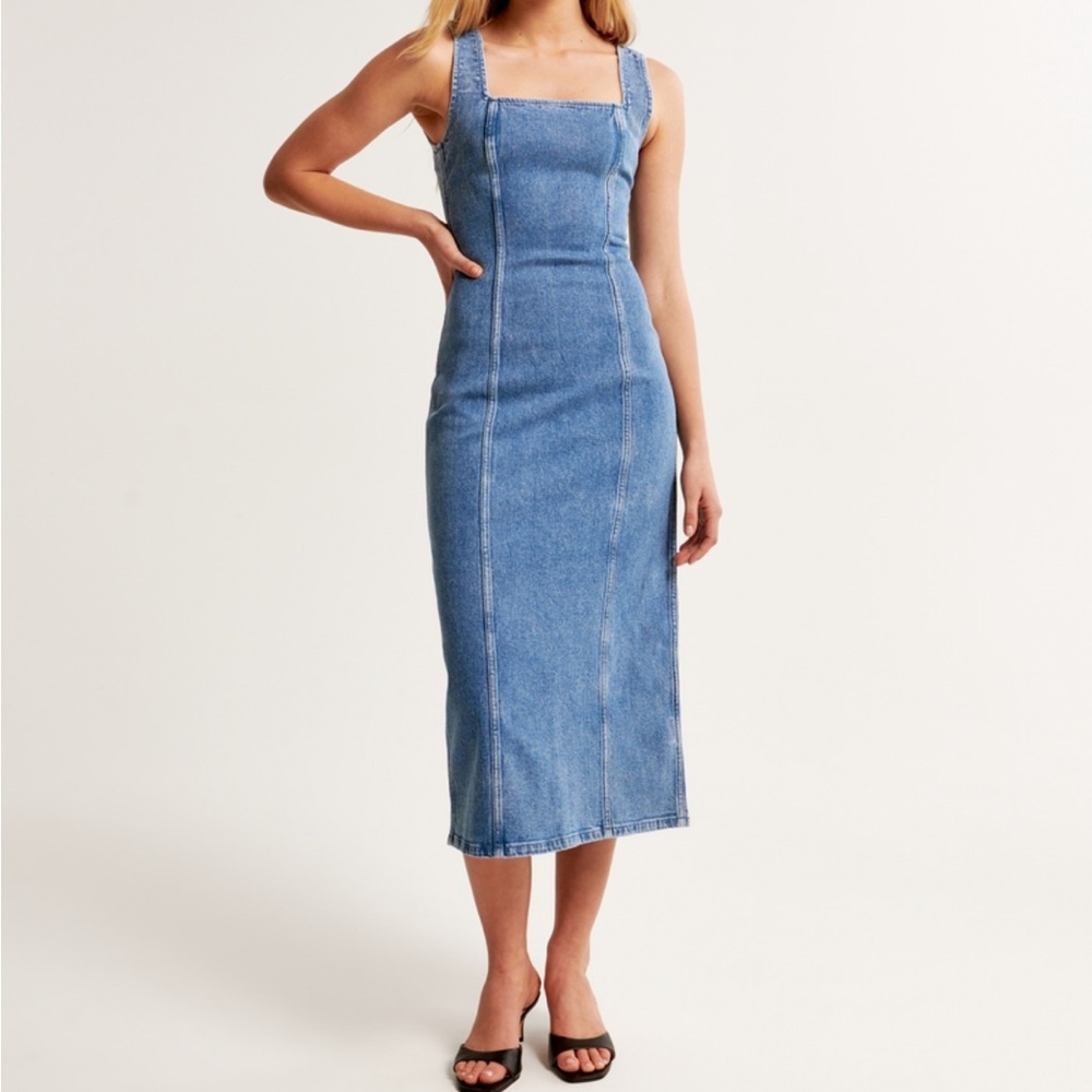 Abercrombie Denim Column Midi Dress